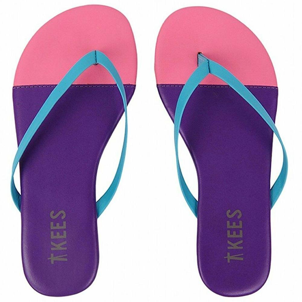 NEW TKEES kids peacock sandal in purple/pink